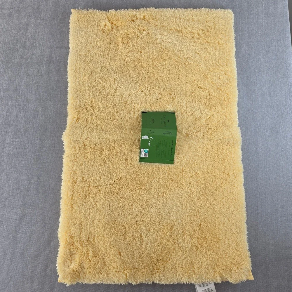NWT Kate Spade Bath Rug 20x32 Yellow Shaggy Plush Anti-Skid‎ Mat